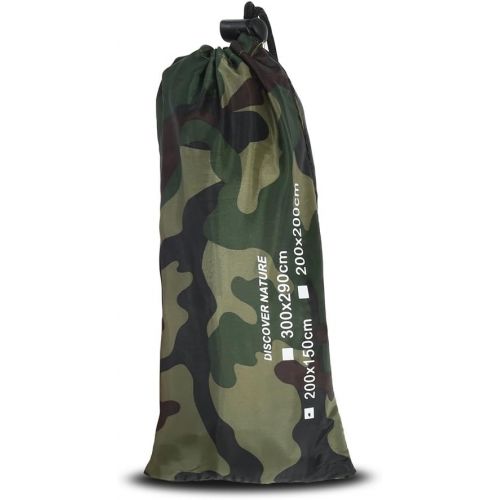  Keenso Camouflage Outdoor Portable Tent Tarp，Nylon Fabric Portable Tent Tarp Lightweight Rainproof Mat RainTent Tarp Shelter