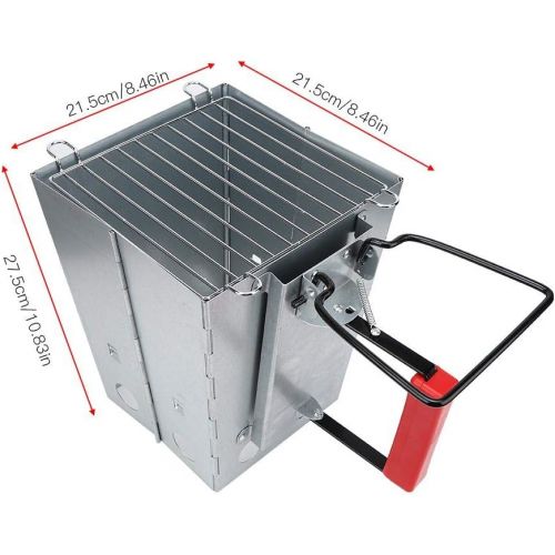  Keenso Outdoor Camping Stoves, Portable Outdoor Stainless Steel Camping Stoves Folding Camp Stove Barbecue Charcoal Stove BBQ Stove Charcoal Fire Lighter
