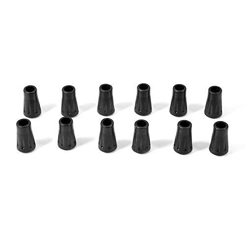  Keenso Walking Pole Tips, 12 Pack Sword Tip Protectors Trekking Pole Rubber Tips Replacement Hiking Pole Spare for Sticks Replacement Caps