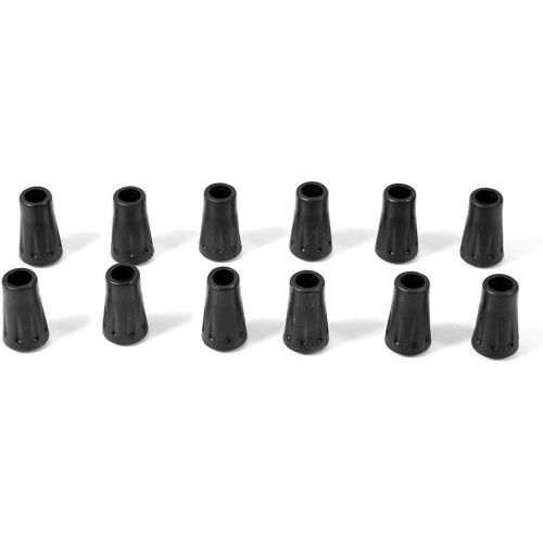  Keenso Walking Pole Tips, 12 Pack Sword Tip Protectors Trekking Pole Rubber Tips Replacement Hiking Pole Spare for Sticks Replacement Caps