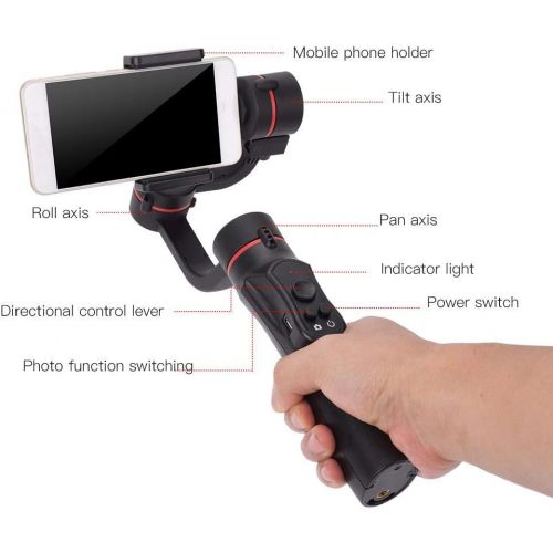  Keenso Phone Handheld Gimbal Stabilizer, H2 3-Axis Handheld Ballhead Mobile Phone Intelligent Anti-Shake Gimbal Stabilizer for Outdoor Live Photography