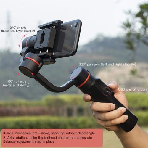  Keenso Phone Handheld Gimbal Stabilizer, H2 3-Axis Handheld Ballhead Mobile Phone Intelligent Anti-Shake Gimbal Stabilizer for Outdoor Live Photography
