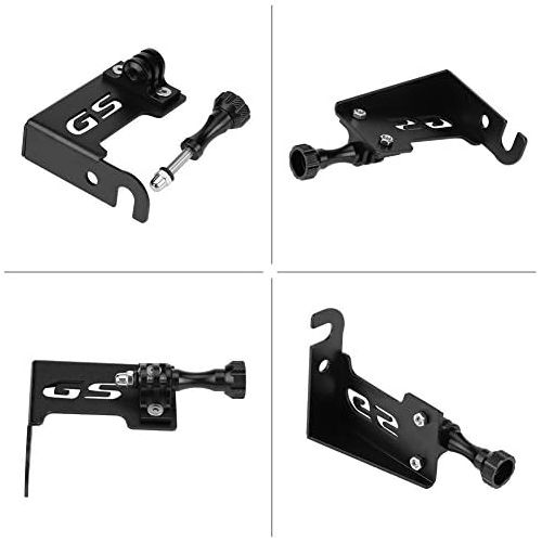  Keenso Motorcycle Front Left Camera Support Bracket Go Pro Side Camera Bracket Stand for R1200gs Lc R1200gs Lc Adv(Black)