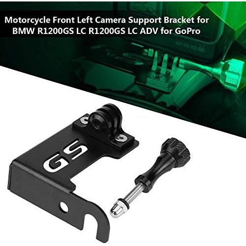  Keenso Motorcycle Front Left Camera Support Bracket Go Pro Side Camera Bracket Stand for R1200gs Lc R1200gs Lc Adv(Black)