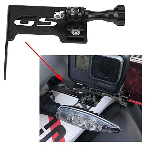  Keenso Motorcycle Front Left Camera Support Bracket Go Pro Side Camera Bracket Stand for R1200gs Lc R1200gs Lc Adv(Black)