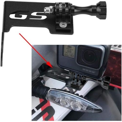  Keenso Motorcycle Front Left Camera Support Bracket Go Pro Side Camera Bracket Stand for R1200gs Lc R1200gs Lc Adv(Black)