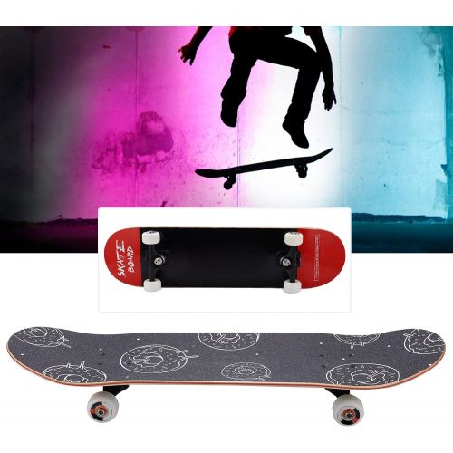  Keenso Double Kick Skate Board, Four?Wheel Double Tilt Skateboard Maple Skate Board for Beginners Teens Adults