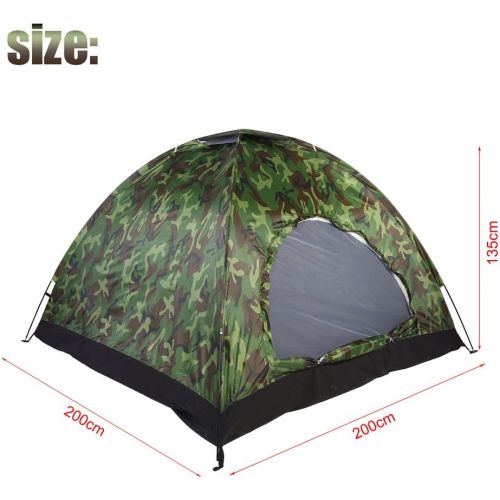  Keenso Outdoor Tent, Family Camping 40+ UV Protection Tent Waterproof Camouflage Tent with Storage Bag for 3 to 4 Person