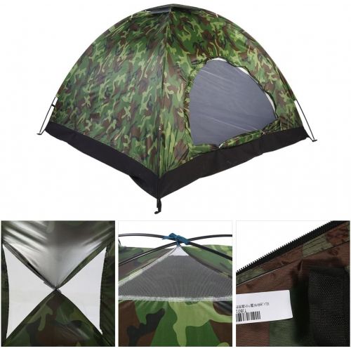  Keenso Outdoor Tent, Family Camping 40+ UV Protection Tent Waterproof Camouflage Tent with Storage Bag for 3 to 4 Person