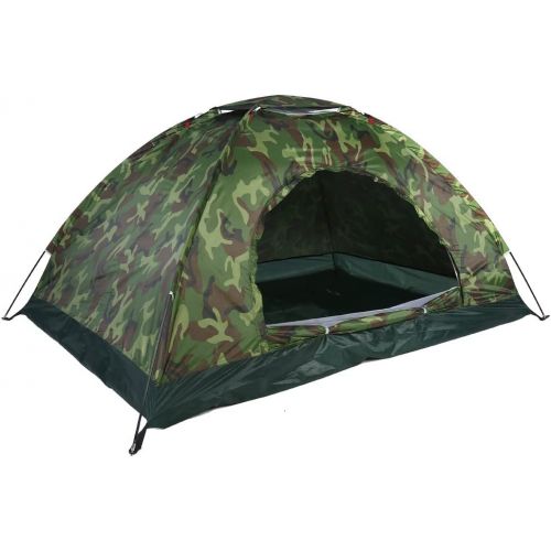  Keenso Outdoor Tent, 2 Persons 40+ UV Protection Tent Waterproof Camouflage Portable Tent for Camping Hiking