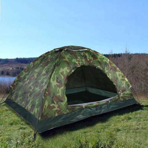  Keenso Outdoor Tent, 2 Persons 40+ UV Protection Tent Waterproof Camouflage Portable Tent for Camping Hiking