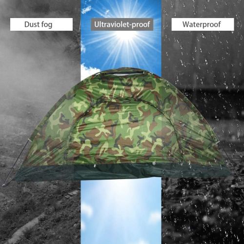  Keenso Outdoor Tent, 2 Persons 40+ UV Protection Tent Waterproof Camouflage Portable Tent for Camping Hiking