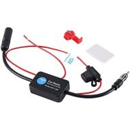 [아마존베스트]-Service-Informationen Keenso Universal Signal Amplifier 12 V Car FM AM Radio Antenna Signal Amplifier for Antenna Amplifier High Gain Low Noise HD 25 dB