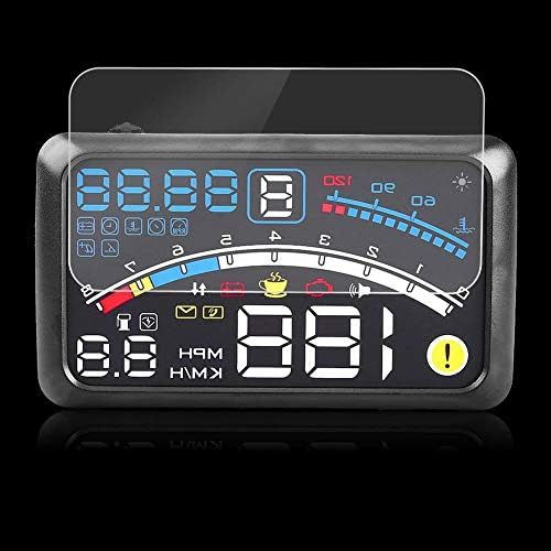  Keenso GPS Speedometer 5.5 Inch Universal HUD Display Car F4 KMH MPH Overspeed Alarm Speedometer Windscreen Projection Film 12 V for Cars and Other Vehicles