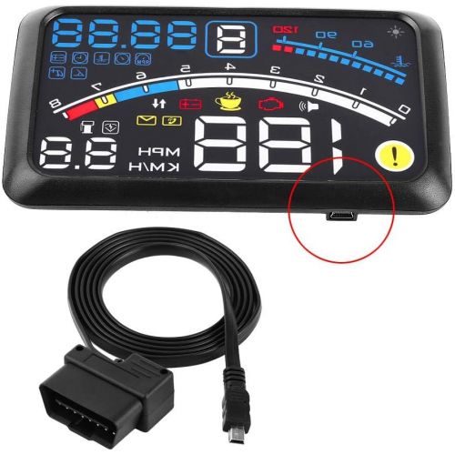  Keenso GPS Speedometer 5.5 Inch Universal HUD Display Car F4 KMH MPH Overspeed Alarm Speedometer Windscreen Projection Film 12 V for Cars and Other Vehicles