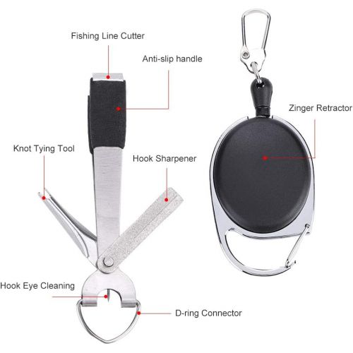  [아마존베스트]Keenso Fishing Quick Knot Binder Tool Multifunctional Stainless Steel Line Cutter Clipper Nipper Tackle