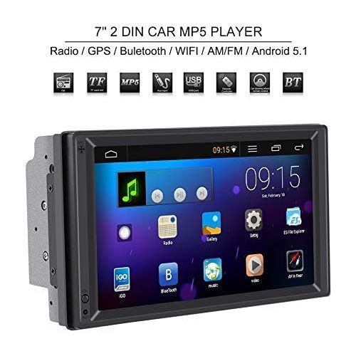  Car Stereo Radio MP5 Player,Keenso 7 Inch 2 Din Multi-Function Stereo Radio MP5 Player with GPS Navigation Multimedia Touch Screen Bluetooth WIFI Hands-Free Call Answering AMFM(No