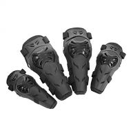 4pcs Motorcycle Cycling Elbow and Knee Pads, Keenso Adjustable Breathable Knee Brace Kneecap Protector Guard Armors Set for Cycling Roller Skating Racing Knee Guards(Black)