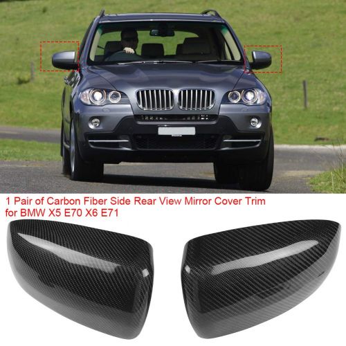  Carbon Fiber Rearview Mirror Cover Housing Caps, Keenso Door Side Mirror Shell Housing Caps For Bmw X5 E70 X6 E71