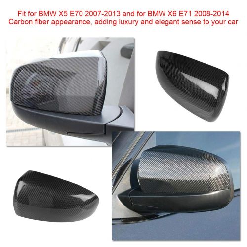  Carbon Fiber Rearview Mirror Cover Housing Caps, Keenso Door Side Mirror Shell Housing Caps For Bmw X5 E70 X6 E71