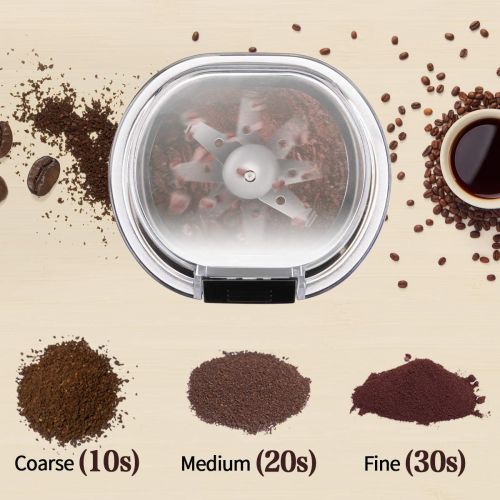  Coffee Grinder, Keenstone Electric Coffee Bean Grinder Stainless Steel Spice Grinder with Noiseless Motor, Cleaning Brush for Grinding Spices, Pepper, Herbs, Nuts (150W 70g /2.5oz