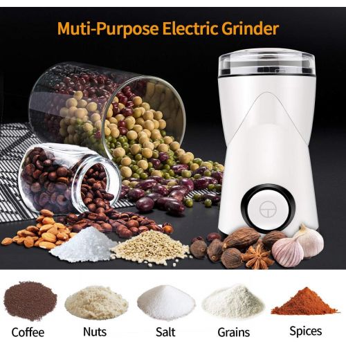  Coffee Grinder, Keenstone Electric Coffee Bean Grinder Mill Grinder with Noiseless Motor One Touch Design Home and Office Portable Use, Also for Spices, Pepper, Herbs, Nuts【Lifetim