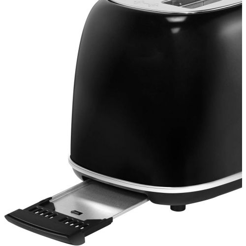  [아마존베스트]Keenstone 2-Slice Retro Toasters, Anti-fingerprint Stainless Steel Toaster with Wide Slots, Bagel/Defrost/Cancel Function, Removable Tray, Black