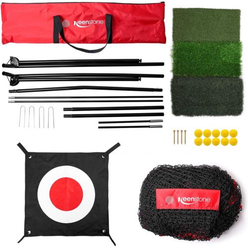  [아마존베스트]Keenstone 10x7ft Portable Golf Net Golf Practice Net for Indoor and Outdoor Hitting Driving and Chipping Practice with Tri Turf Hitting Mat