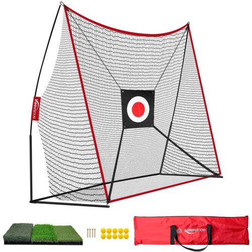  [아마존베스트]Keenstone 10x7ft Portable Golf Net Golf Practice Net for Indoor and Outdoor Hitting Driving and Chipping Practice with Tri Turf Hitting Mat