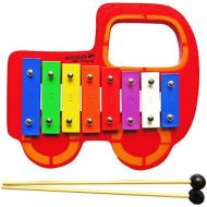 [아마존베스트]keepdrum Childrens Glockenspiel Colourful Wooden Car
