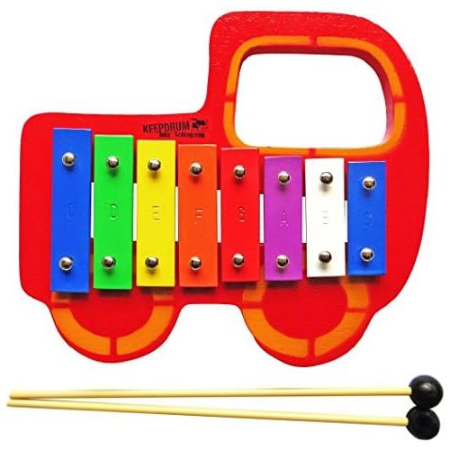  [아마존베스트]keepdrum Childrens Glockenspiel Colourful Wooden Car