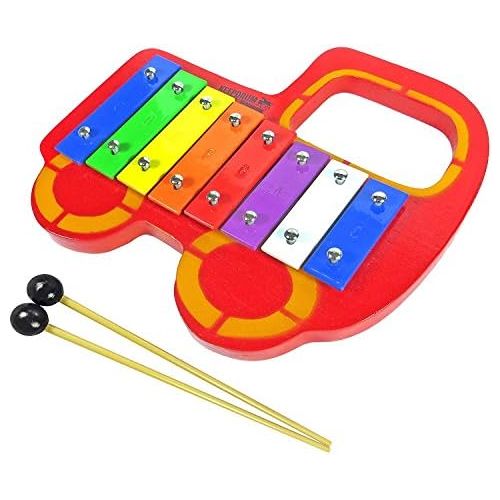  [아마존베스트]keepdrum Childrens Glockenspiel Colourful Wooden Car