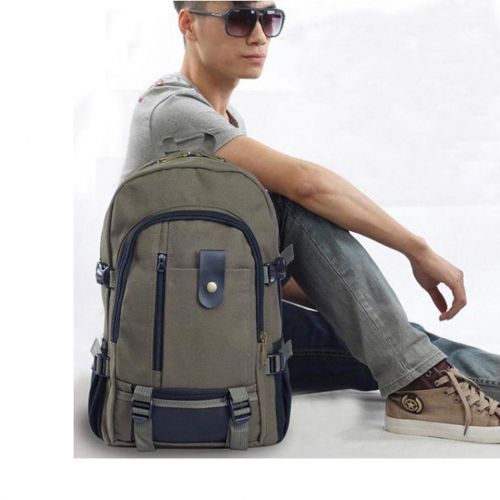  Keepfit Canvas Backpack, Fashion Simple Schoolbag Double-Shoulder Adjustable Schoolbag College School Bookbag for Women & Men