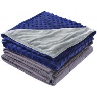 [아마존핫딜][아마존 핫딜] KEEPTOP Kids Weighted Blanket with Removable Cover (5 lbs, 36 x 48) - Cooling Heavy Blanket for Children 50-100 lbs - Upgrade Version 300TC Cotton, Double Sewing Edge - Helps to Qu