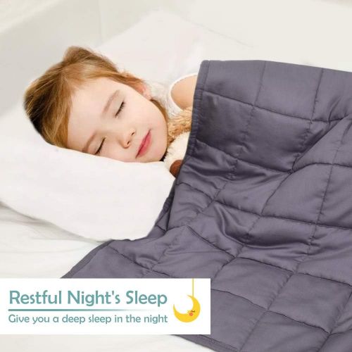  [아마존핫딜][아마존 핫딜] KEEPTOP Kids Weighted Blanket with Removable Cover (5 lbs, 36 x 48) - Cooling Heavy Blanket for Children 50-100 lbs - Upgrade Version 300TC Cotton, Double Sewing Edge - Helps to Qu