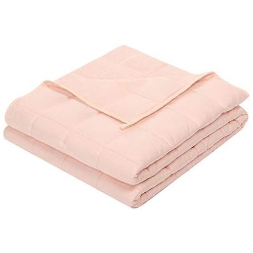  [아마존베스트]Keeptop Kids Weighted Blanket (5 lbs, 36x48, Blush Pink) - Cooling Heavy Blanket for a Child Between 40-60 lbs - 100% Natural Cotton Material with Premium Glass Beads, Double Stitched Edge