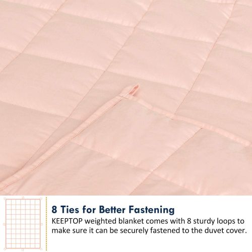  [아마존베스트]Keeptop Kids Weighted Blanket (5 lbs, 36x48, Blush Pink) - Cooling Heavy Blanket for a Child Between 40-60 lbs - 100% Natural Cotton Material with Premium Glass Beads, Double Stitched Edge