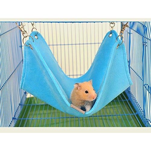  Keersi Winter Warm Plush Hammock Swing Hanging Bed Nest House for Pet Syrian Hamster Gerbil Rat Mouse Chinchillas Guinea Pig Squirrel Small Animal Cage Toy