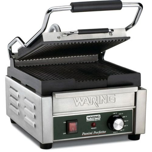  Kegworks Waring Compact Italian-Style Panini Grill - Panini Perfetto Ribbed Cast Iron Plates