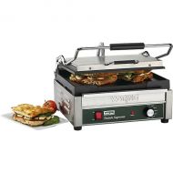 Kegworks Waring Large Italian-Style Panini Grill - Dual Surface Cast Iron Plates - Ribbed Top Plate & Flat Bottom Plate