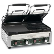 Kegworks Waring Dual Panini Grill - Dual Ottimo Grill with Half Ribbed Plates & Half Flat Plates