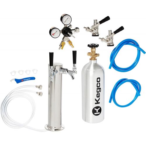  [아마존베스트]Kegco Dual Tap Tower Kegerator Conversion Kit, None