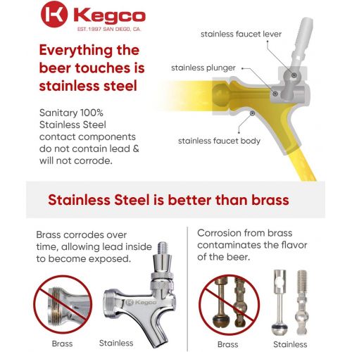 [아마존베스트]Kegco Kegerator, Single Tap, Stainless Steel