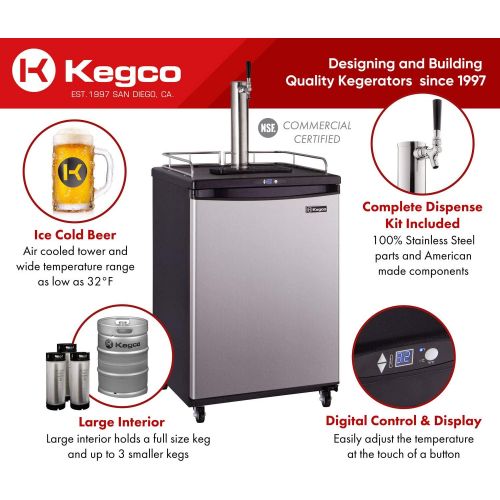  [아마존베스트]Kegco Kegerator, Single Tap, Stainless Steel