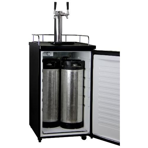  Kegco ICK19B-2 Dual Faucet Javarator Cold-Brew Coffee Dispenser with Black Cabinet and Door