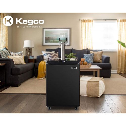  Kegco Z163B-2 Keg Dispenser, Two Faucet, Black
