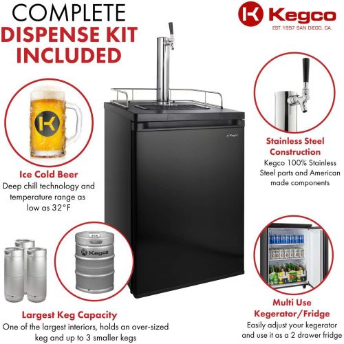  Kegco Kegerator Beer Keg Refrigerator - Single Faucet - D System