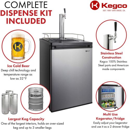  Kegco Kegerator Beer Keg Refrigerator - Single Faucet - D System