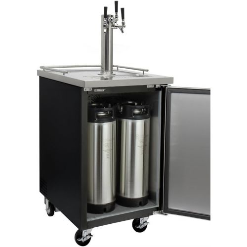  Kegco XCK-1B-4 Four Faucet Commercial Direct Draw Beer Dispenser Black Kegerator Keg Cooler