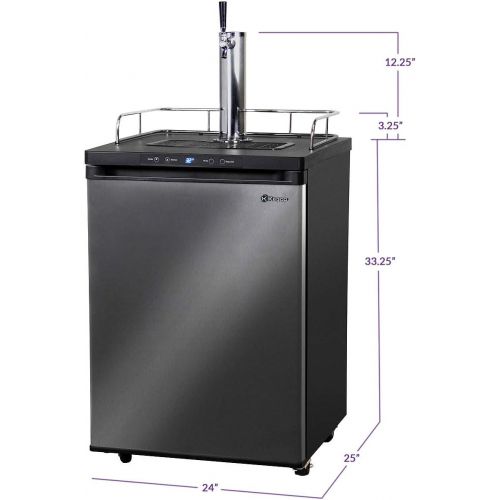  Kegco K309X-1 Full Size Digital Kegerator - Black Stainless Steel